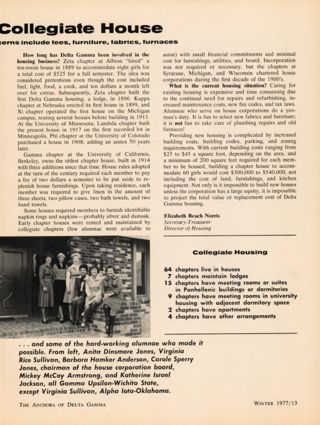 Keeping the Collegiate House, Continued