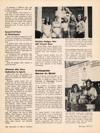 Collegiate News in Brief