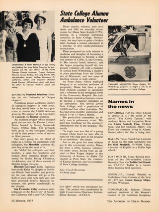 State College Alumnae Ambulance Volunteer