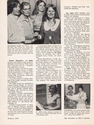 Cable Award, Founders Day Head Alumnae Group Events, Continued
