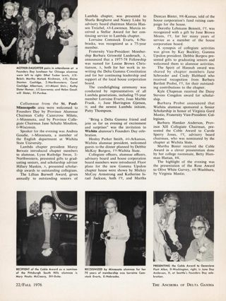 Cable Award, Founders Day Head Alumnae Group Events, Continued