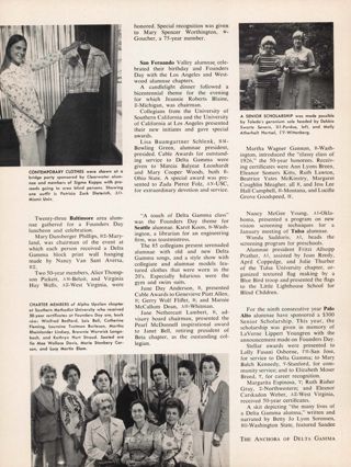 Cable Award, Founders Day Head Alumnae Group Events, Continued