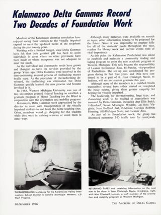 Kalamazoo Delta Gammas Record Two Decades of Foundation Work