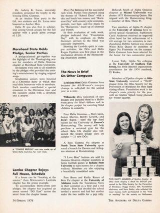 Block Plan Offers Opportunities to Colorado College Delta Gammas, Continued