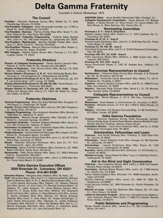 ANCHORA of Delta Gamma, Vol. 106, No. 2, Summer 1990 Directory