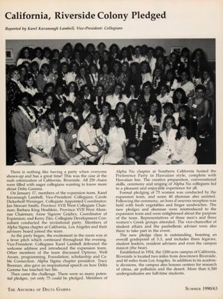 California, Riverside Colony Pledged