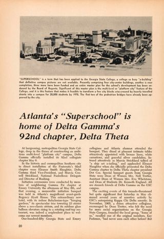 Atlanta's "Superschool" is Home of Delta Gamma's 92nd Chapter, Delta Theta