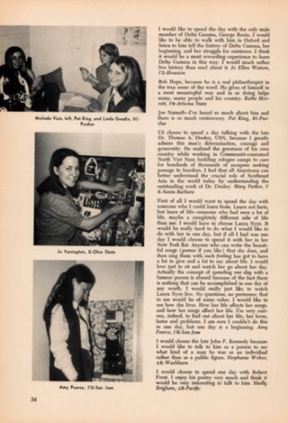 Collegiate Comments: If you Could Spend one day With a Famous Person, With Whom Would you Chose to Spend It, Continued