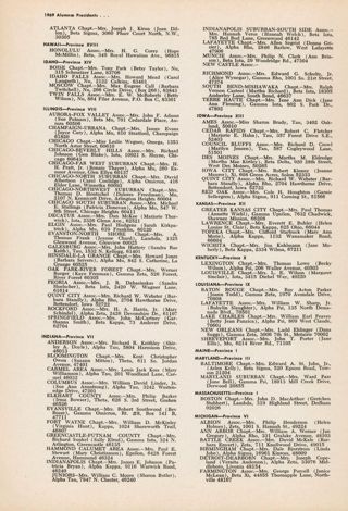 Alumnae Group Presidents, Fall 1969, Continued
