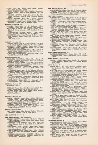 Alumnae Group Presidents, Fall 1969, Continued