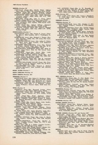 Alumnae Group Presidents, Fall 1969, Continued