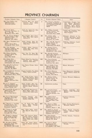 The Anchora of Delta Gamma, Vol. LXXXV, No. 1, Fall 1968 Directory, Continued