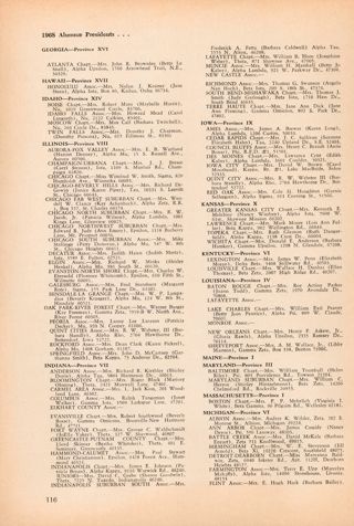 Alumnae Group Presidents, Fall 1968, Continued