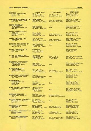 Rush-Dates Assistant Rush: Chairman- Advisers, Continued