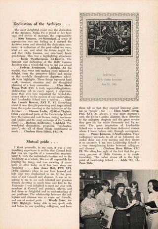 Dedication of the Archives