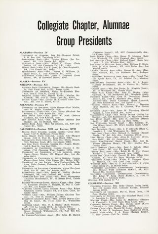 Collegiate Chapter, Alumnae Group Presidents