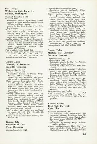 Fraternity Awards, Continued