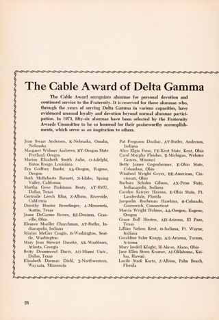 The Cable Award of Delta Gamma