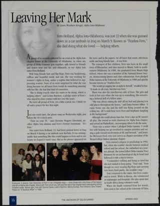 Leaving Her Mark Magazine Clipping, Spring 2004