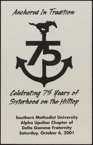 Alpha Upsilon Chapter 75th Anniversary Program, October 6, 2001