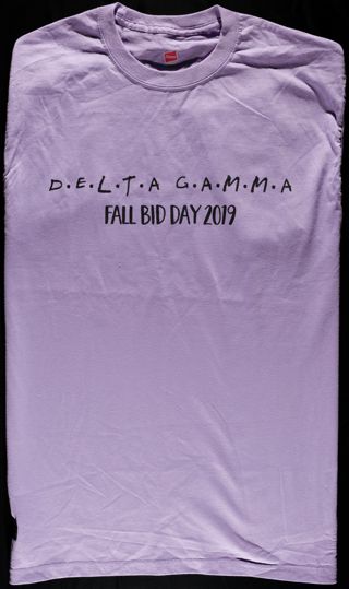 Eta Omega Chapter Bid Day "Friends" Theme T-Shirt, Fall 2019