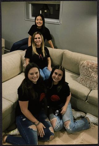 Vasquez, Hansen, Sarto, and Ayer at Big/Little Sister Reveal Photograph, October 2022