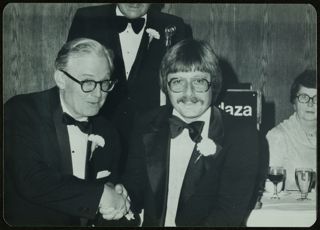 R.A. Foulke Jr. and Unidentified Shaking Hands at Convention Photograph, September 1979