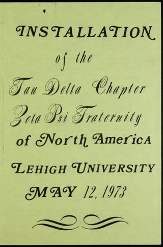 Tau Delta Installation Banquet Program, May 12, 1973