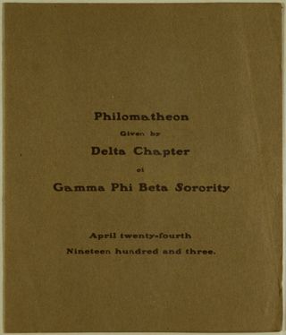 Philomathean Program, April 24, 1903