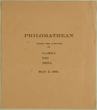 Philomathean Program, May 2, 1902