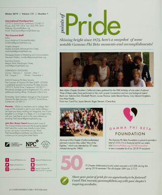 Points of Pride, Winter 2019