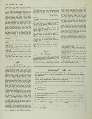On Campus With Our Chapters: Rho, U. of Iowa, December 1949