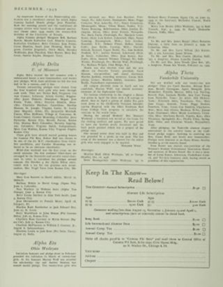 On Campus With Our Chapters: Alpha Delta, U. of Missouri, December 1949