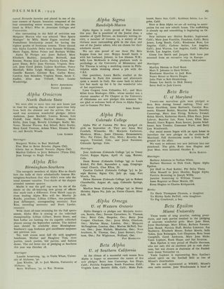 On Campus With Our Chapters: Alpha Omicron, North Dakota State, December 1949