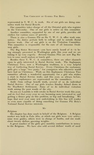 Social Service Work Done by Chapters: Mu, January 1916