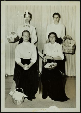 Alpha Phi Chapter Members Portraying the Founders Photograph, 1956