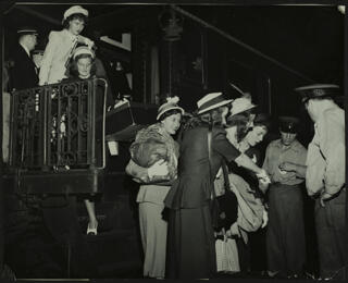 Members From Five Canadian Provinces Arriving at Convention Photograph, 1948