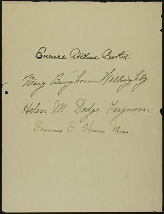 Gamma Phi Beta Founders Signature Sheet