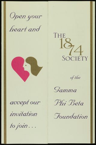 The 1874 Society of the Gamma Phi Beta Foundation Brochure, October 2003