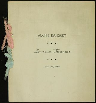 Syracuse Alumnae Banquet Program, June 25, 1889