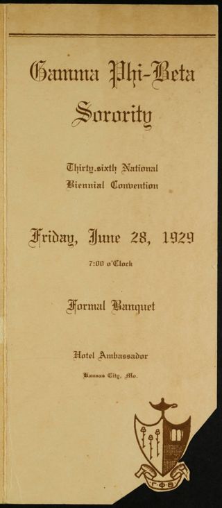 36th National Biennial Convention Formal Banquet Program, June 28, 1929