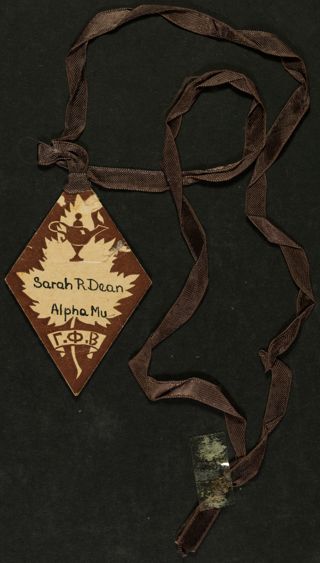 Sarah R. Dean Name Tag, 1936