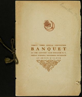 Thirty-Third Annual Convention Banquet Program, November 15, 1907