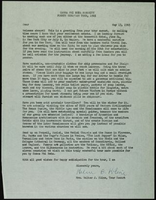 Helen B. Kline to Unknown Letter, May 13, 1965