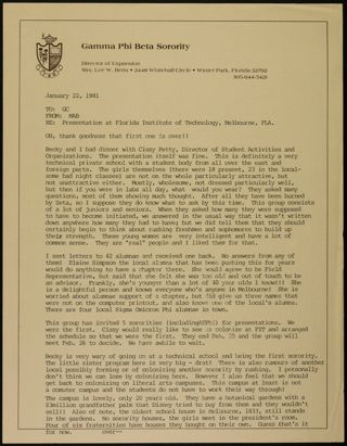 Mary Alice to GC Letter, January 22, 1981