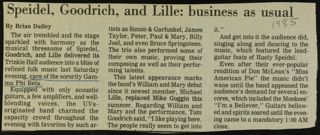 Speidel, Goodrich, and Lille: Business as Usual Newspaper Clipping, 1985