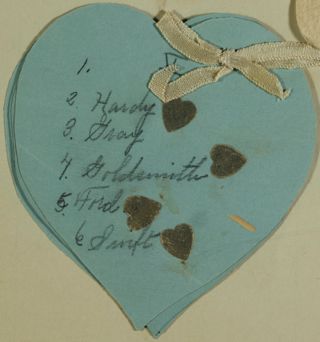 Literary Party Heart-Shaped Card, 1901