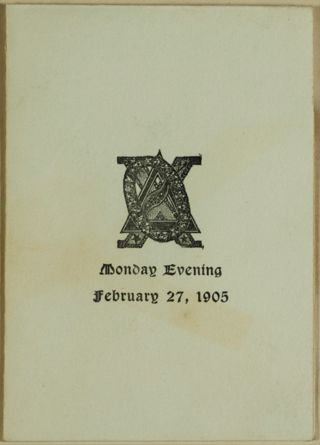 Theta Delta Chi at Home to Delta Chapter Program, February 27, 1905