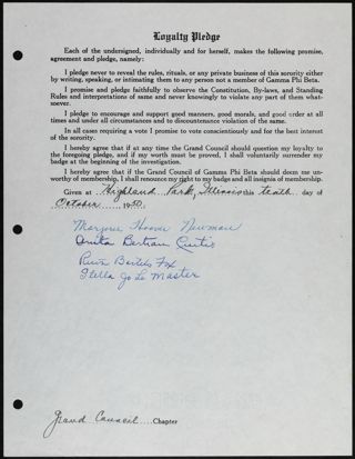 Loyalty Pledge, 1950-1953