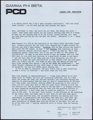 PCD Newsletter, January 1990